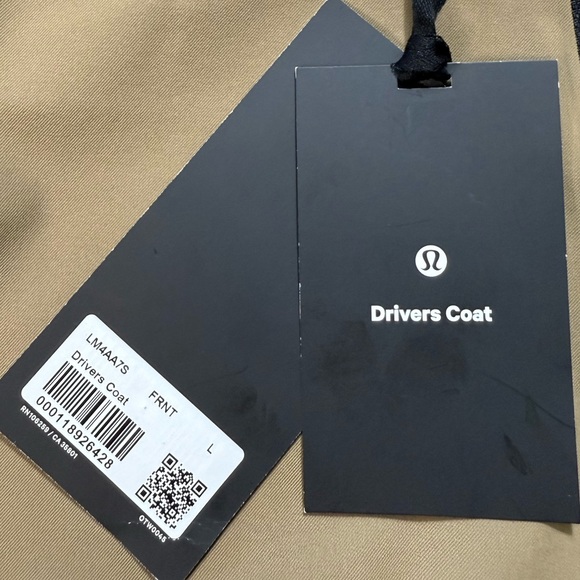 lululemon Men’s Driver’s Coat Lightweight Jacket Tan NWT Size L - Picture 4 of 10